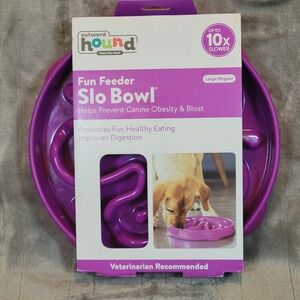 Outward Hound Fun Feeder Slo Bowl Dog Large Purple Slow Feeder Maze Bowl